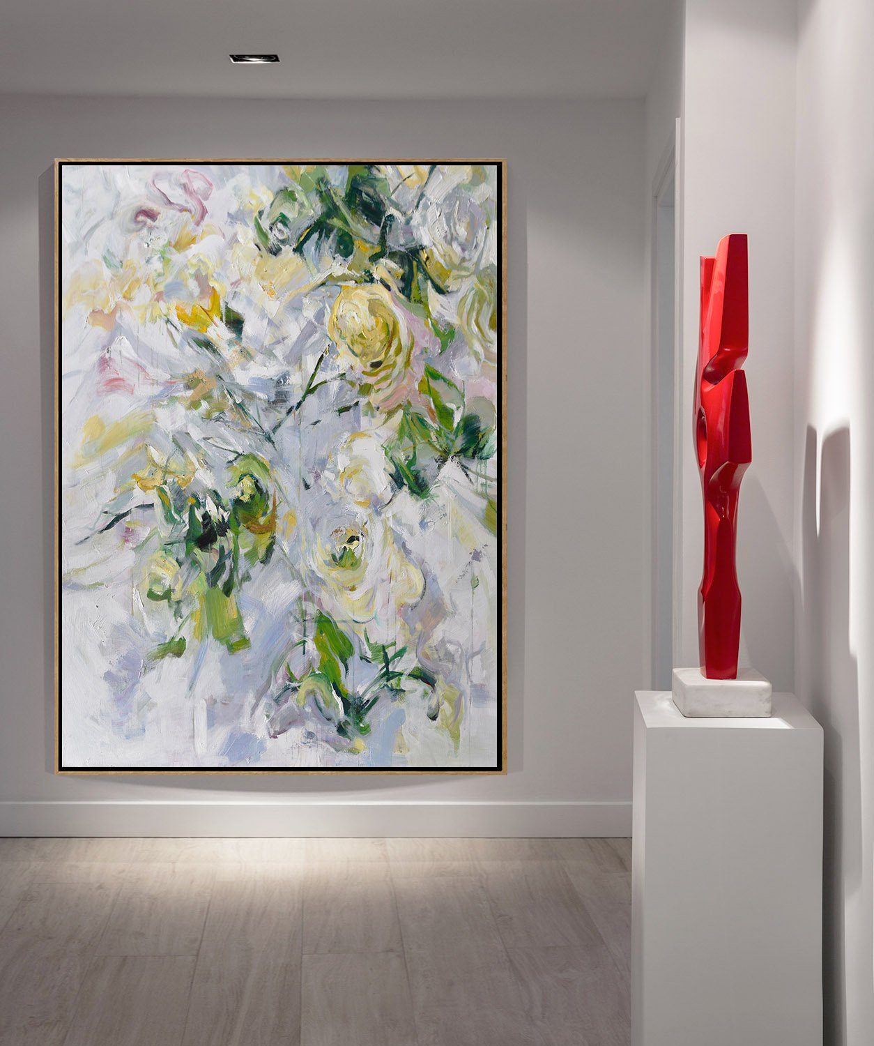 Vertical Abstract Flower Oil Painting #LX82B